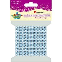 taśma ozdobna z kryształami niebieska 4mm 1,5m titanum