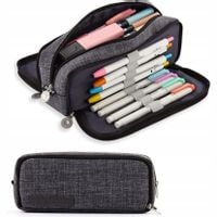 Piórnik Komorowy Szary 3W1 Duży Rozkładany Saszetka Szkolny Dla