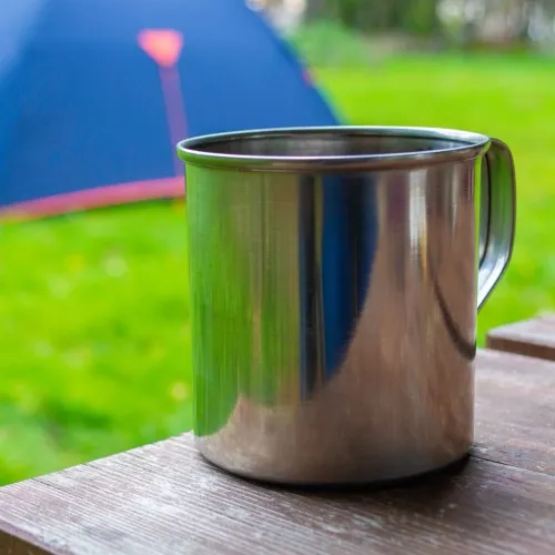 Kubek garnek stalowy z uchwytem turystyczny wędkarski 9 cm 450 ml na Arena.pl