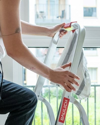 Drabina aluminiowa domowa 7 stopniowa składana BAULICH hak i stopki GRATIS! na Arena.pl