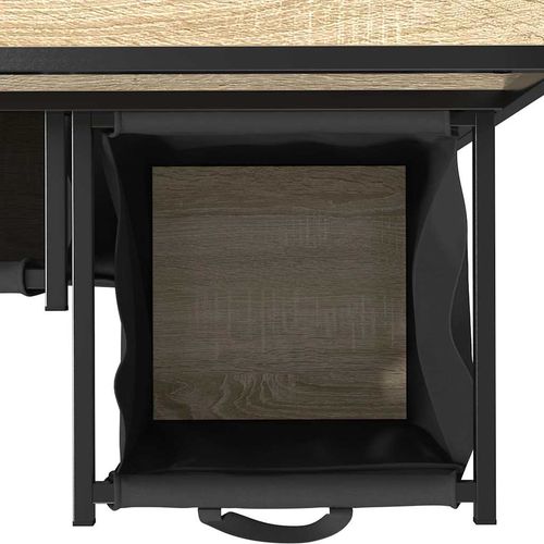 Kosz na pranie 2 przegrody z półkami, dąb sonoma na Arena.pl