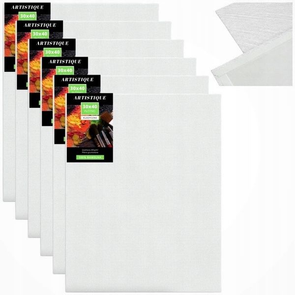 PŁÓTNO DO MALOWANIA PODOBRAZIE 30x40 cm ZESTAW x6 zdjęcie 1