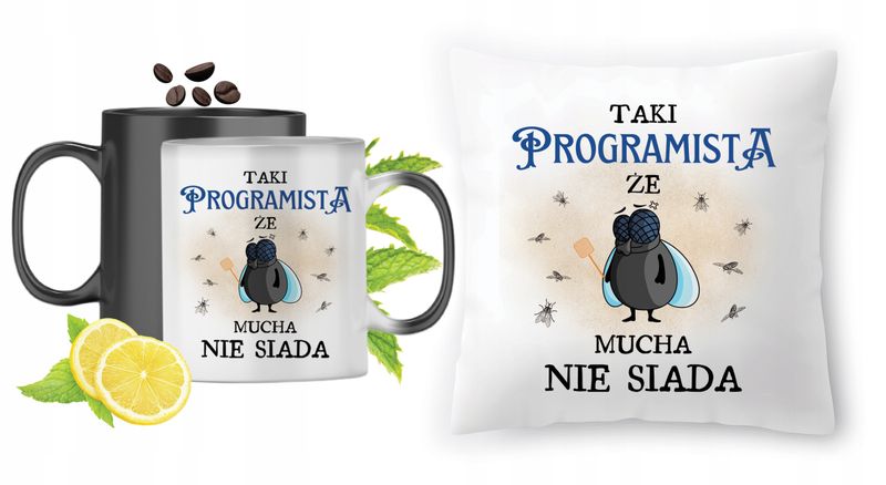 Dla Programisty Zestaw Kubek Magiczny + Poduszka Z Nadrukiem Ze Zdjęciem zdjęcie 1