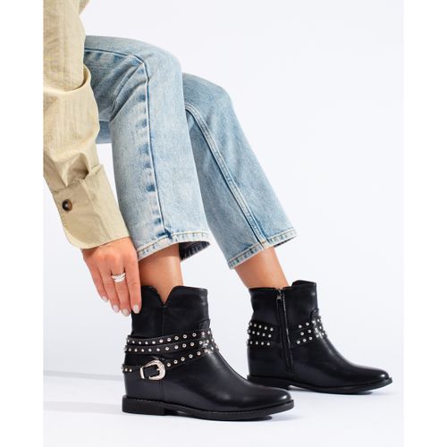 Czarne botki z ukrytą koturną r.38 na Arena.pl