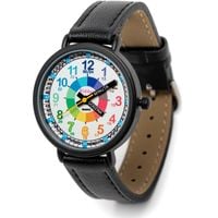 Zegarek dziecięcy Kiddus Time Teacher w języku polskim, czarny