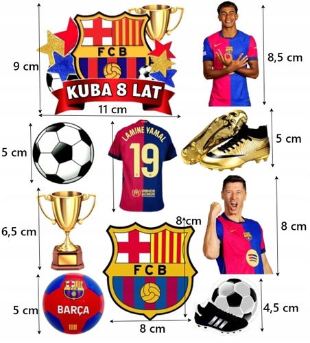 WYDRUK CUKROWY FC BARCELONA YAMAL LEWANDOWSKI DEKORACJA CUKROWA MASA TEKST na Arena.pl
