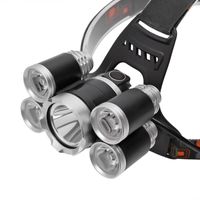 Latarka czołowa 5 LED XM-L T6 + 4R5 światło ostrzegawcze z tyłu