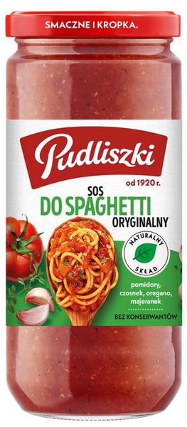Pudliszki Sos do spaghetti oryginalny 480 g zdjęcie 1
