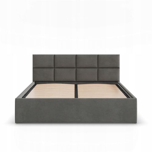Łóżko Ramowe BORGO CIEMNY SZARY Tapicerowane Podwójne 160x200 VELVET na Arena.pl