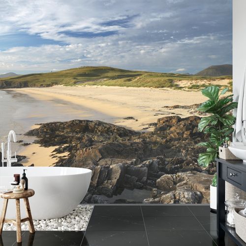 Fototapeta Plaża Morze Skały Flizelina Zmywalna 312x219 na Arena.pl