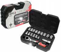 YATO ZESTAW KLUCZY NASADOWYCH PRZELOTOWYCH NASADEK 3/8'' 1/2'' SPLINE 17el.