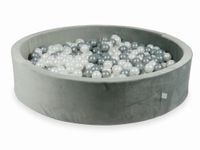 Suchy basen z piłeczkami 600 sztuk 130x30 Velvet szary (perłowe, srebrne)