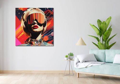 Obraz 100x100cm Retrofuturystyczna Muza na Arena.pl
