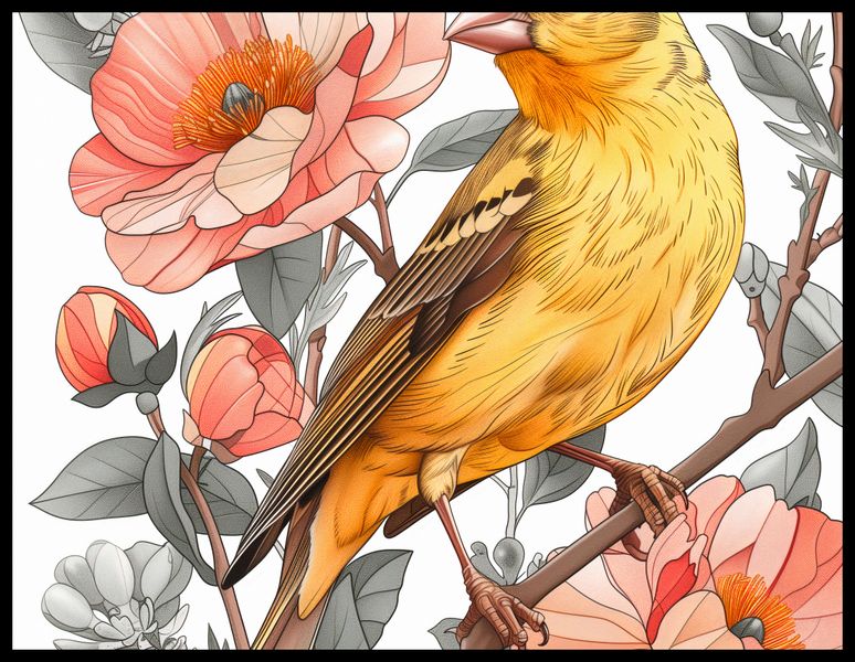 Plakat 65x50cm Wiosenny Śpiewaczek zdjęcie 2