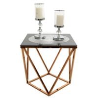 Stolik Kawowy szkło chrom 50x50 MODERN DESIGN CT-022 GOLD