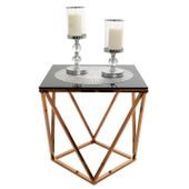 Stolik Kawowy szkło chrom 50x50 MODERN DESIGN CT-022 GOLD
