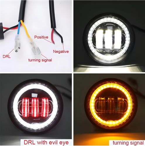 Lampy przednie 4.5" Full LED + DRL, kierunkowskazy, 2 szt na Arena.pl