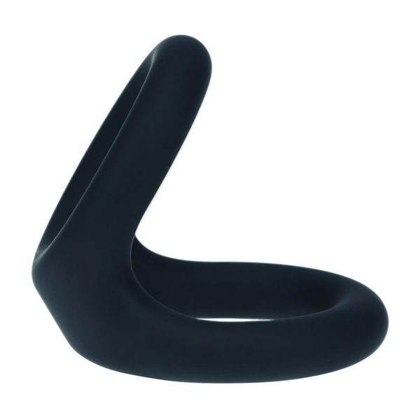 Double O Silicone Cockring - M - Black zdjęcie 4
