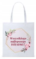 Dla Dziadka Na Prezent Torba Eco Biała Shopper Z Nadrukiem Ze Zdjęciem