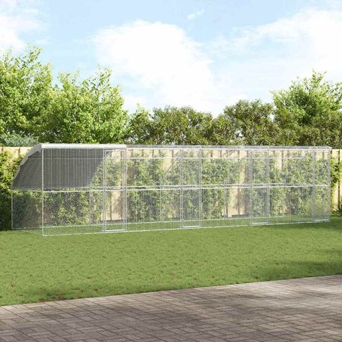 Klatka dla kur Srebrny 800 x 200 x 198.5 cm Stal galwanizowana na Arena.pl