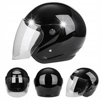 KASK MOTOCYKLOWY OTWARTY NA SKUTER QUADA MOTOR BUGGY GOKART CZARNY S