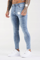 Spodnie Jeans Męskie ELASTYCZNE Miękkie Karisto Jasnoniebieskie Dżinsy r 34