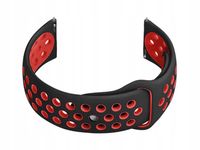Pasek gumowy do smartwatch U11 - czarny/czerwony -