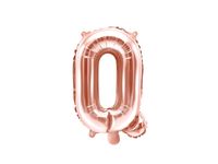 Balon foliowy litera Q różowe złoto 35cm 1szt