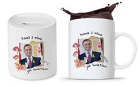 Zestaw Andrzej Duda Pis Prezent Kubek + Skarbonka Z Nadrukiem Ze Zdjęciem