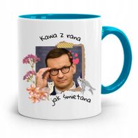 Kubek Błękitny Politycy Premier Mateusz Morawiecki Z Nadrukiem Ze Zdjęciem