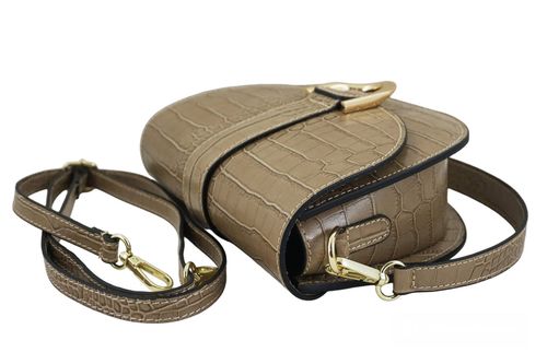 Listonoszka damska croco - Beżowa na Arena.pl