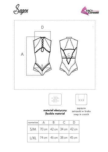 Body Sagen rozmiar - S/M na Arena.pl