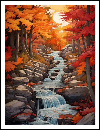 Plakat 75x100cm Jesienne Wodospady na Arena.pl