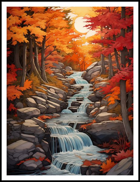 Plakat 75x100cm Jesienne Wodospady zdjęcie 3