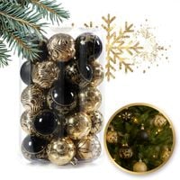 komplet bombek bożonarodzeniowych bombki 34 sztuki w opakowaniu złote