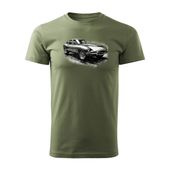 Koszulka z samochodem jaguar z jaguarem e-type e type etype kolekcjonerska męska khaki REGULAR S