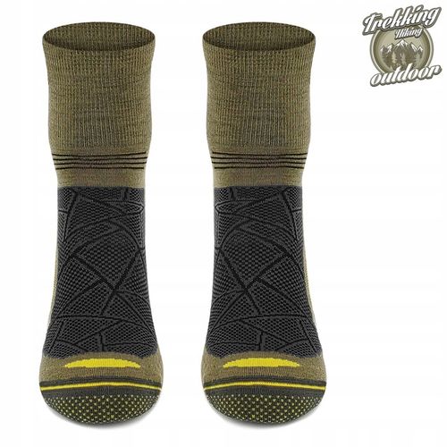 Lekkie skarpety trekkingowe turystyczne w góry Comodo 70% wełny merynosowej na Arena.pl