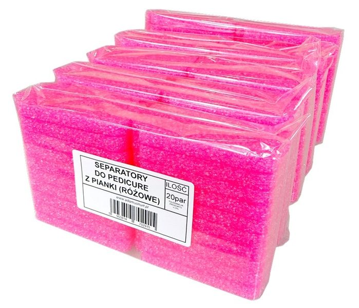 SEPARATORY PIANKOWE DO PEDICURE 100par RÓŻOWE zdjęcie 1