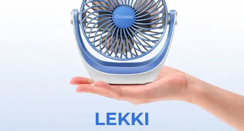 Wentylator stołowy Ocoopa D602 biało-błękitny USB na Arena.pl