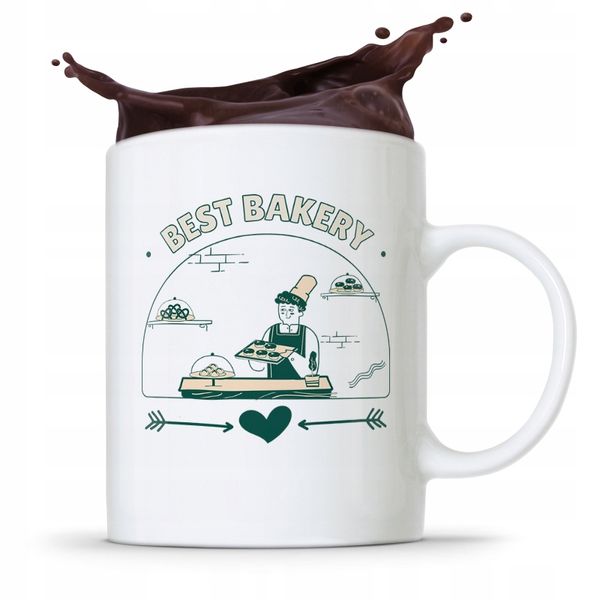 Kubek Prezent Dla Piekarza Cukiernika Best Bakery Z Nadrukiem Ze Zdjęciem zdjęcie 1