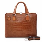 VERA PELLE torebka skórzana teczka kroko torba na laptopa V446 camel