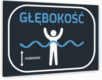 Tabliczka znak informacyjny 20x15 Antracyt GŁĘBOKOŚĆ Dibond NADRUK UV