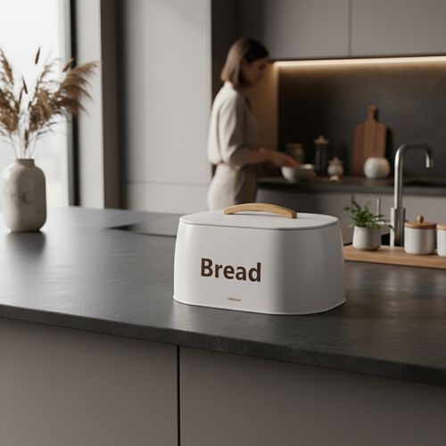 chlebak pojemnik stalowy na pieczywo kinghoff kh-1947 biały na Arena.pl
