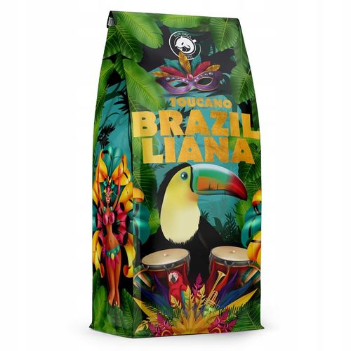 Kawa ziarnista 1kg BRAZILLIANA TOUCANO Świeżo Palona 100% ARABICA + GRATIS na Arena.pl