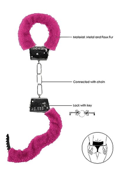 beginner""s handcuffs furry - pink zdjęcie 6