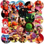 NAKLEJKI NA ZESZYT NALEPKA Z POSTACIAMI KÓŁKO RALF DEMOLKA WZORY 23EL