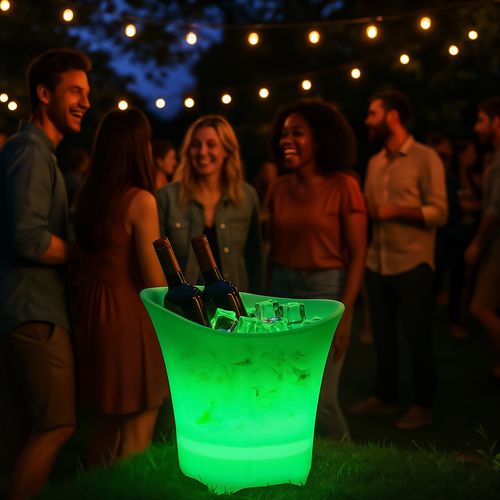 pojemnik wiaderko na lód rgb światło led cooler do lodu 5l na szampana duże na Arena.pl