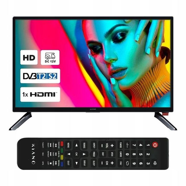 Telewizor do KAMPERA 12V Kiano 24 cale DVBT2 DVBS2 DVBC Ci VGA USB HDMI zdjęcie 1