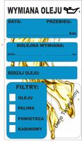 Naklejki Olej Rozrząd Klima LPG GAZ serwisowe 250s