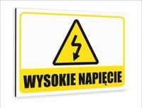 Tabliczka znak informacyjny dibond nadruk UV 30x20 WYSOKIE NAPIĘCIE